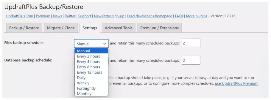 UpdraftPlus plugin