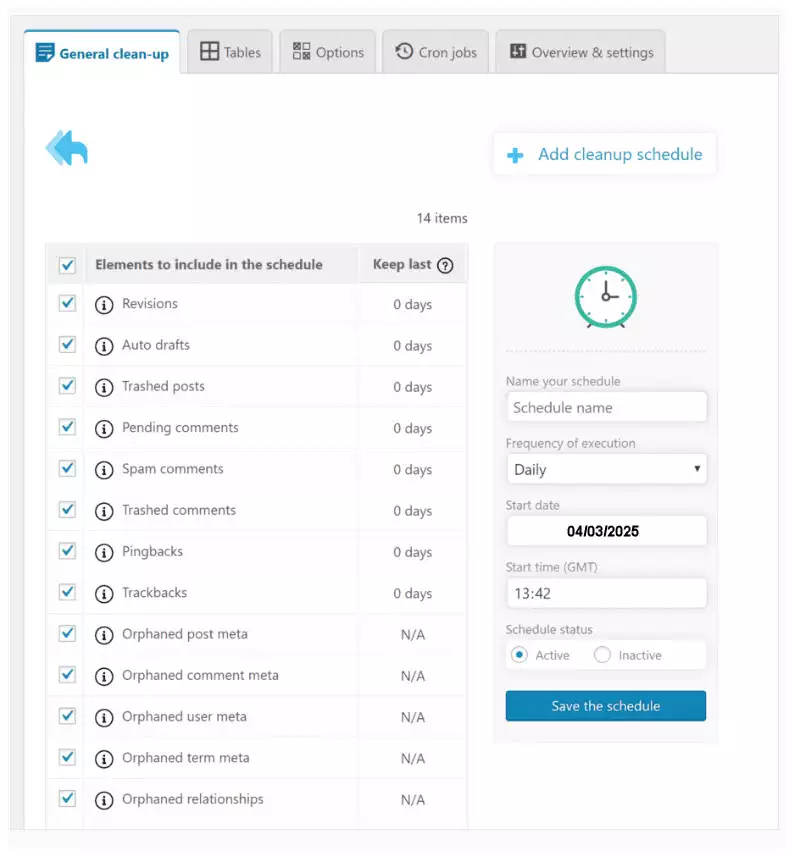 Advanced Database Cleaner Pro setup