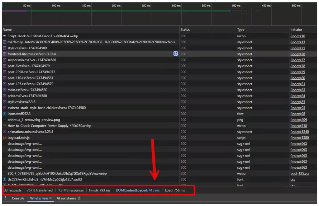 DevTools test website