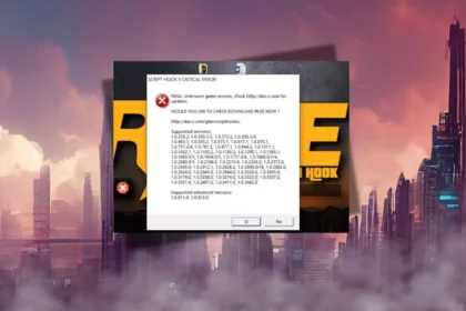Script Hook V Critical Error Fix