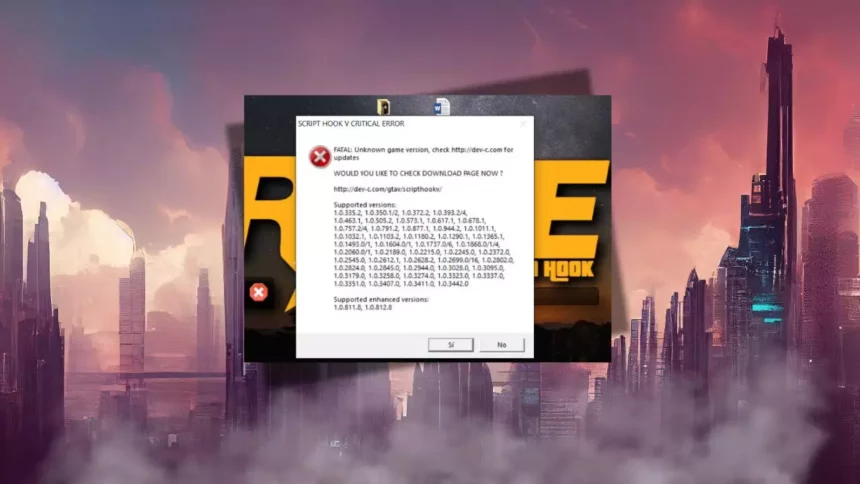 Script Hook V Critical Error Fix