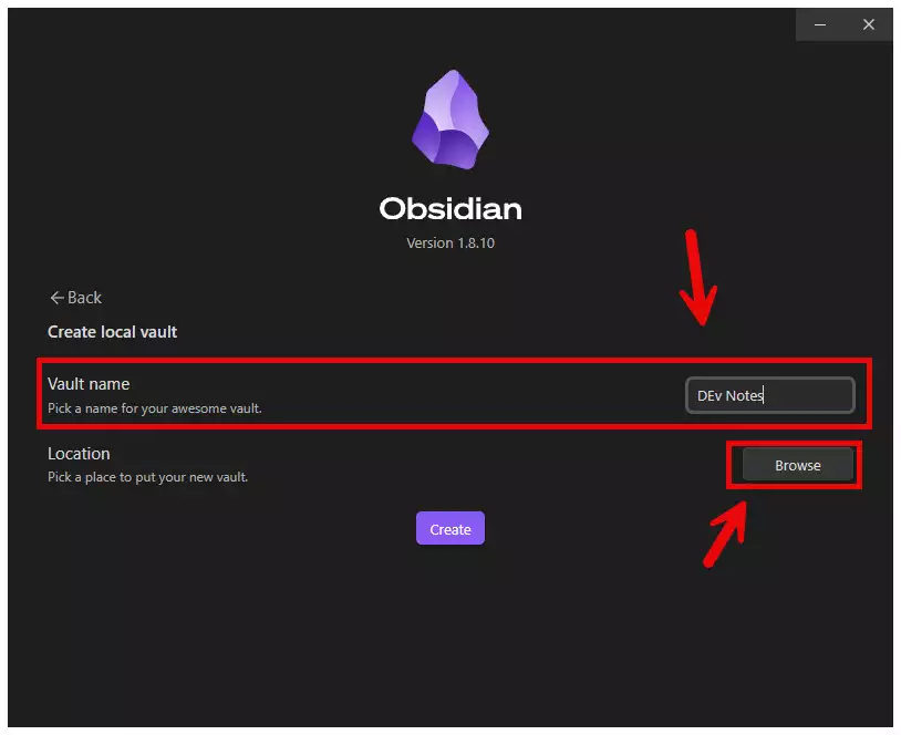 vault name obsidian