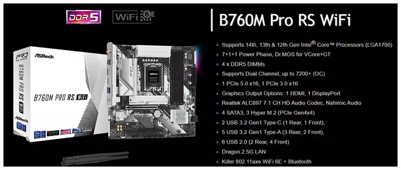 ASRock B760M Pro RS WiFi