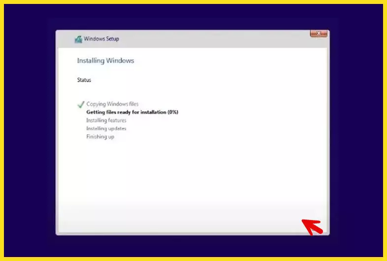 Wait for Windows 11 to complete installation