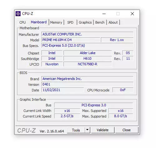 cpuz mainboard H610M K
