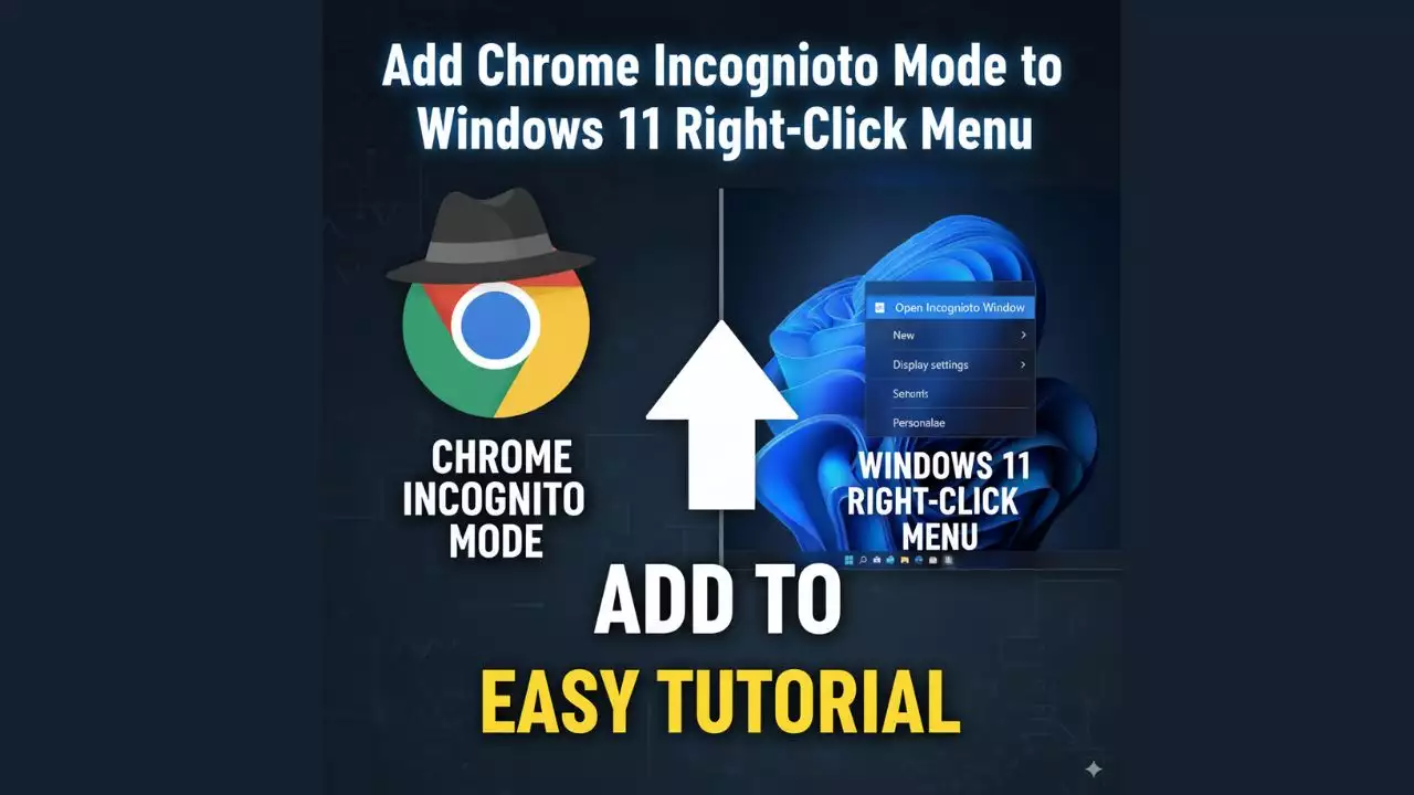 Add Chrome Incognito Mode to Windows 11 Right Click Menu thumbnail