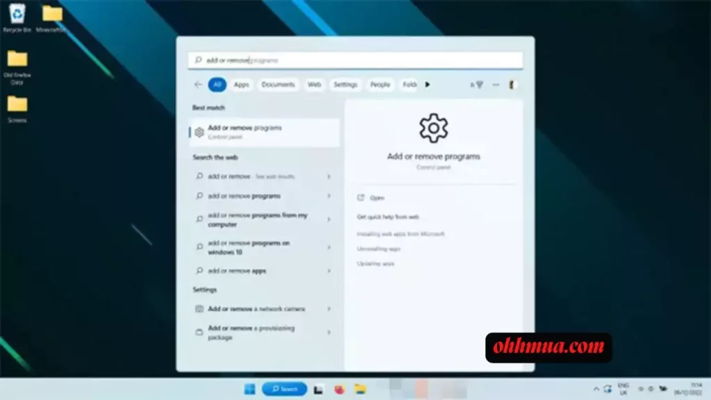 Add or remove programs