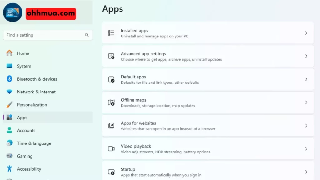 apps settings windows 11