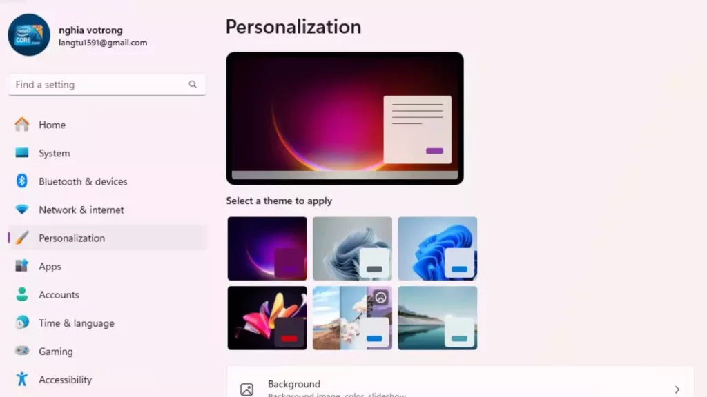 personalization windows 11