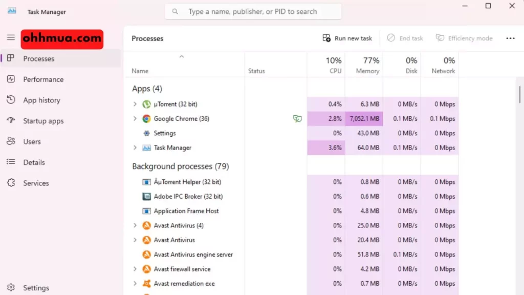 task manager windows 11