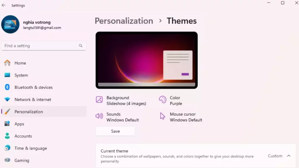 themes and color windows 11